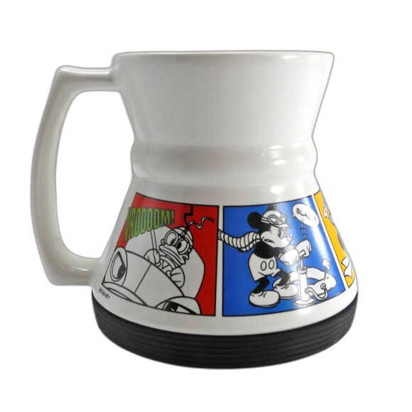 Disney Mad Dash Mickey Mouse Cartoon Strip Travel Mug Coffee Cup Non-Skid Bottom - Picture 1 of 8